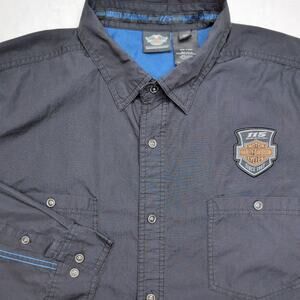 Harley Davidson 115 Years Men's Long Sleeve Button Down - Tall XXL Motorcycle